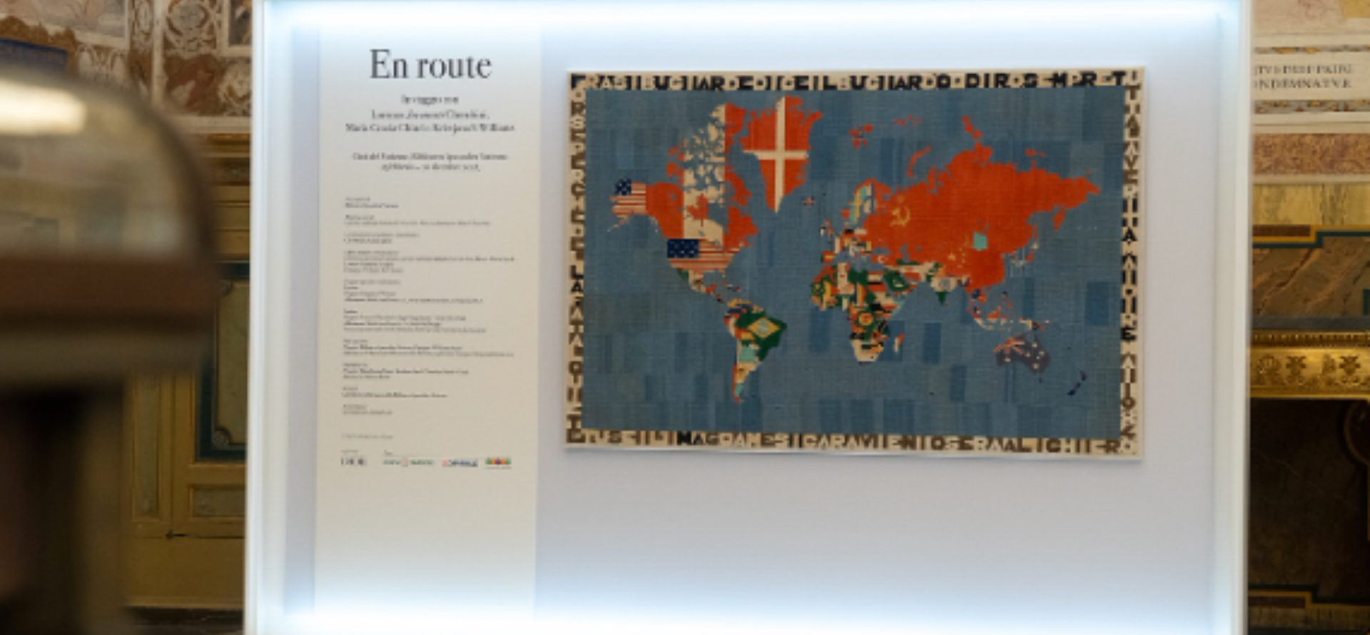 “Mappa” di Alighiero Boetti alla mostra “EN ROUTE”
